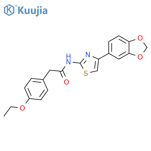 N-4-(2H-1,3-benzodioxol-5-yl)-1,3-thiazol-2-yl-2-(4-ethoxyphenyl)acetamide structure
