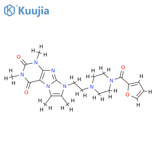 8-{2-4-(furan-2-carbonyl)piperazin-1-ylethyl}-1,3,6,7-tetramethyl-1H,2H,3H,4H,8H-imidazo1,2-gpurine-2,4-dione structure