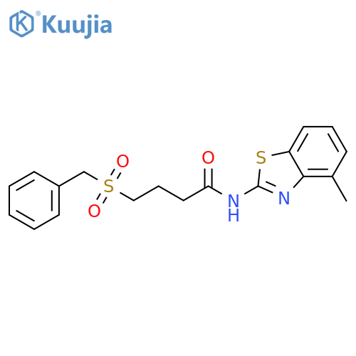 N-(4-methyl-1,3-benzothiazol-2-yl)-4-phenylmethanesulfonylbutanamide structure