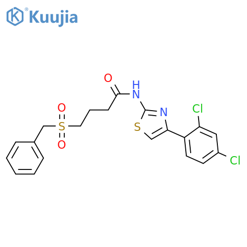 N-4-(2,4-dichlorophenyl)-1,3-thiazol-2-yl-4-phenylmethanesulfonylbutanamide structure