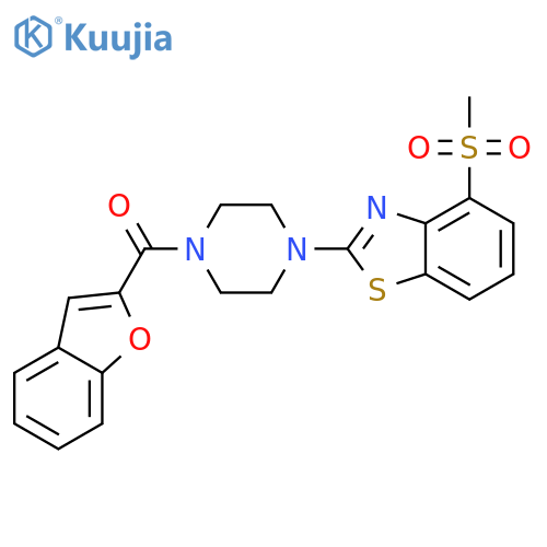 2-4-(1-benzofuran-2-carbonyl)piperazin-1-yl-4-methanesulfonyl-1,3-benzothiazole structure