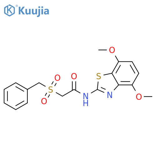 N-(4,7-dimethoxy-1,3-benzothiazol-2-yl)-2-phenylmethanesulfonylacetamide structure
