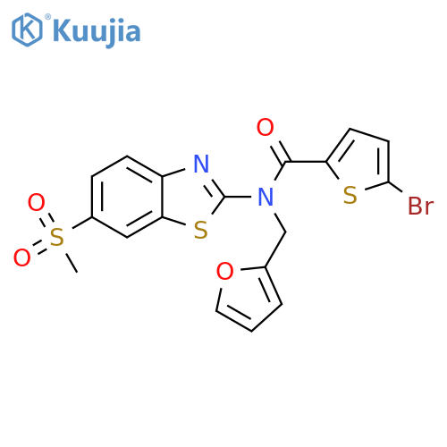 5-bromo-N-(furan-2-yl)methyl-N-(6-methanesulfonyl-1,3-benzothiazol-2-yl)thiophene-2-carboxamide structure