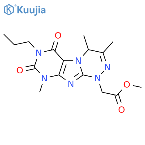 methyl 2-{3,4,9-trimethyl-6,8-dioxo-7-propyl-1H,4H,6H,7H,8H,9H-1,2,4triazino4,3-gpurin-1-yl}acetate structure