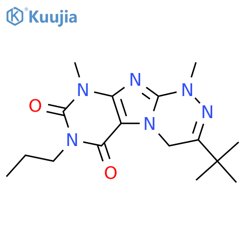 3-tert-butyl-1,9-dimethyl-7-propyl-1H,4H,6H,7H,8H,9H-1,2,4triazino4,3-gpurine-6,8-dione structure