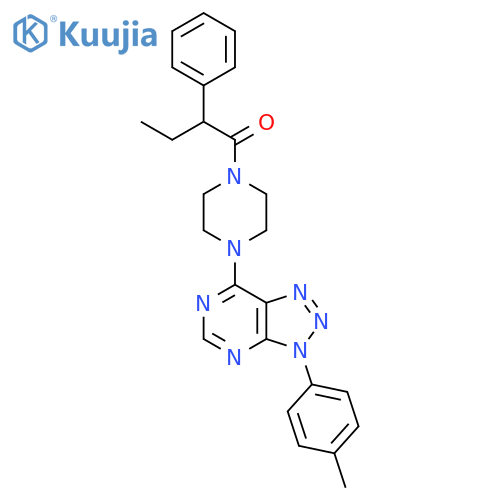 1-{4-3-(4-methylphenyl)-3H-1,2,3triazolo4,5-dpyrimidin-7-ylpiperazin-1-yl}-2-phenylbutan-1-one structure