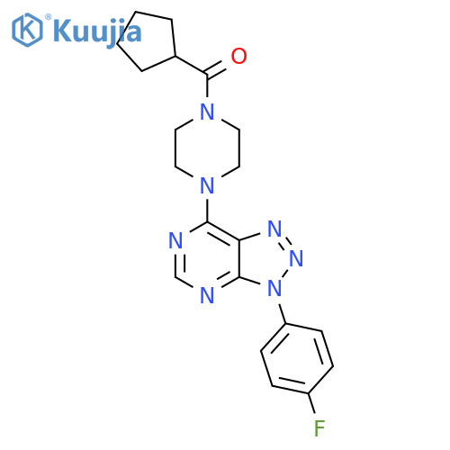 1-cyclopentanecarbonyl-4-3-(4-fluorophenyl)-3H-1,2,3triazolo4,5-dpyrimidin-7-ylpiperazine structure