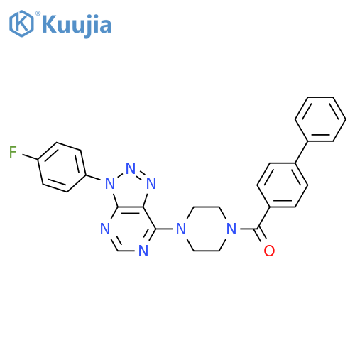 1-{1,1'-biphenyl-4-carbonyl}-4-3-(4-fluorophenyl)-3H-1,2,3triazolo4,5-dpyrimidin-7-ylpiperazine structure