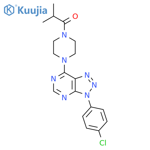 1-{4-3-(4-chlorophenyl)-3H-1,2,3triazolo4,5-dpyrimidin-7-ylpiperazin-1-yl}-2-methylpropan-1-one structure