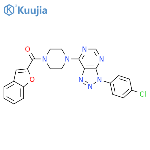 1-(1-benzofuran-2-carbonyl)-4-3-(4-chlorophenyl)-3H-1,2,3triazolo4,5-dpyrimidin-7-ylpiperazine structure
