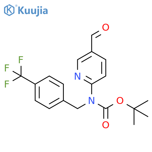 (5-Formyl-pyridin-2-yl)-(4-trifluoromethyl-benzyl)-carbamic acid tert-butyl ester structure