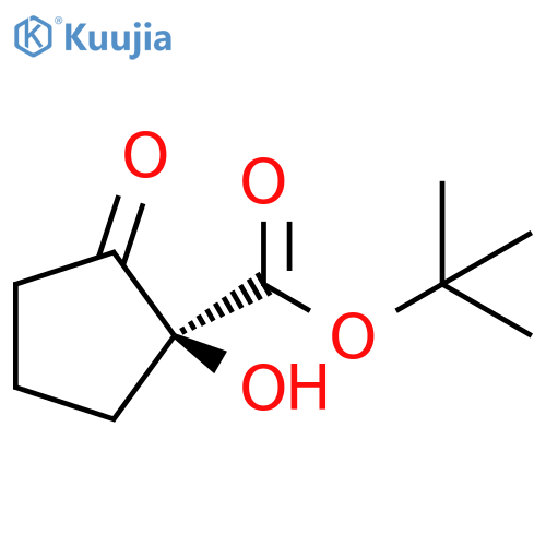 Cyclopentanecarboxylic acid, 1-hydroxy-2-oxo-, 1,1-dimethylethyl ester, (1S)- structure