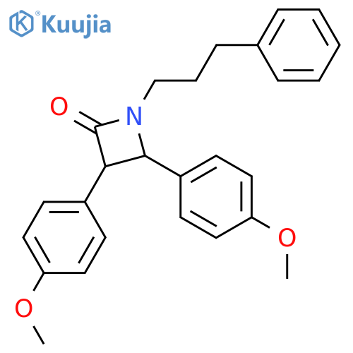 2-Azetidinone, 3,4-bis(4-methoxyphenyl)-1-(3-phenylpropyl)-, (3R,4S)- structure