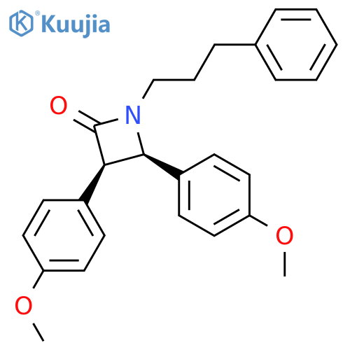 2-Azetidinone, 3,4-bis(4-methoxyphenyl)-1-(3-phenylpropyl)-, (3R,4R)- structure