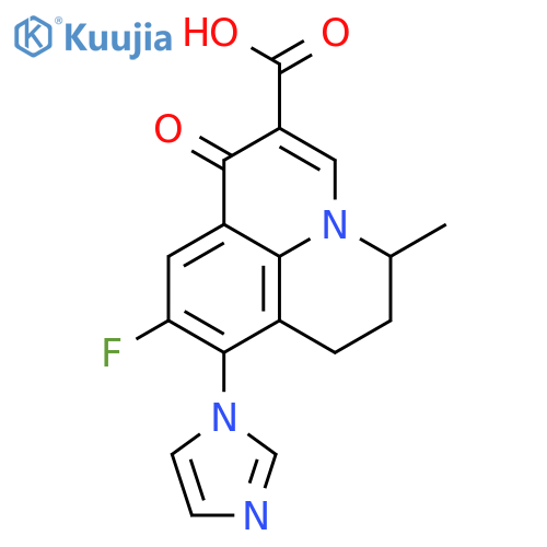 9-fluoro-8-(1H-imidazol-1-yl)-5-methyl-1-oxo-6,7-dihydro-1H,5H-pyrido[3,2,1-ij]quinoline-2-carboxylic acid structure