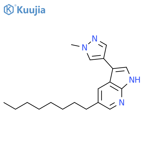 1H-Pyrrolo[2,3-b]pyridine, 3-(1-methyl-1H-pyrazol-4-yl)-5-octyl- structure