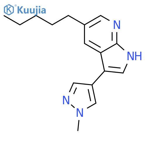 1H-Pyrrolo[2,3-b]pyridine, 3-(1-methyl-1H-pyrazol-4-yl)-5-pentyl- structure