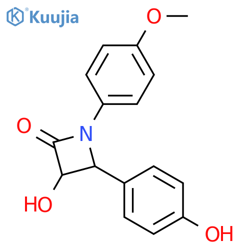 2-Azetidinone, 3-hydroxy-4-(4-hydroxyphenyl)-1-(4-methoxyphenyl)- structure