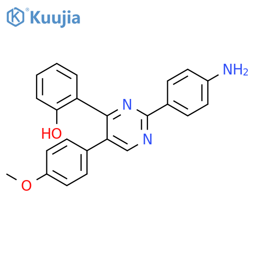 Phenol, 2-[2-(4-aminophenyl)-5-(4-methoxyphenyl)-4-pyrimidinyl]- structure