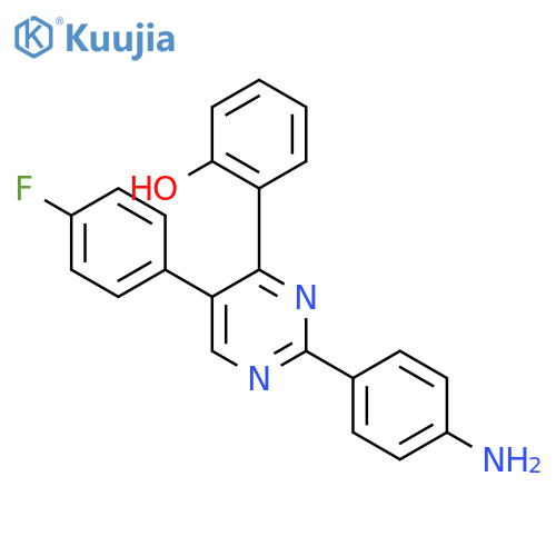 Phenol, 2-[2-(4-aminophenyl)-5-(4-fluorophenyl)-4-pyrimidinyl]- structure