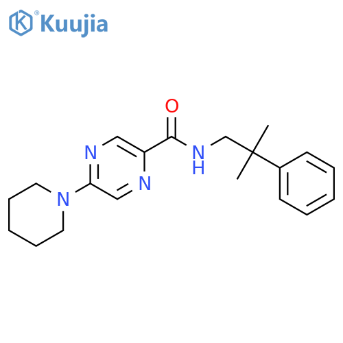 2-Pyrazinecarboxamide, N-(2-methyl-2-phenylpropyl)-5-(1-piperidinyl)- structure