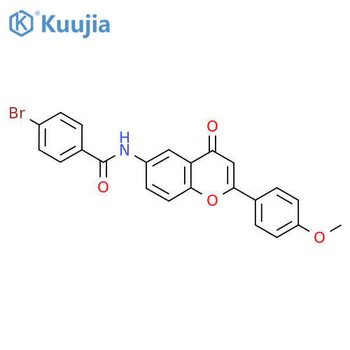 4-bromo-N-2-(4-methoxyphenyl)-4-oxo-4H-chromen-6-ylbenzamide structure