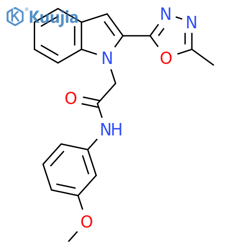 N-(3-methoxyphenyl)-2-2-(5-methyl-1,3,4-oxadiazol-2-yl)-1H-indol-1-ylacetamide structure