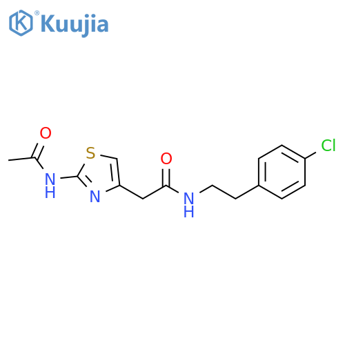 N-2-(4-chlorophenyl)ethyl-2-(2-acetamido-1,3-thiazol-4-yl)acetamide structure