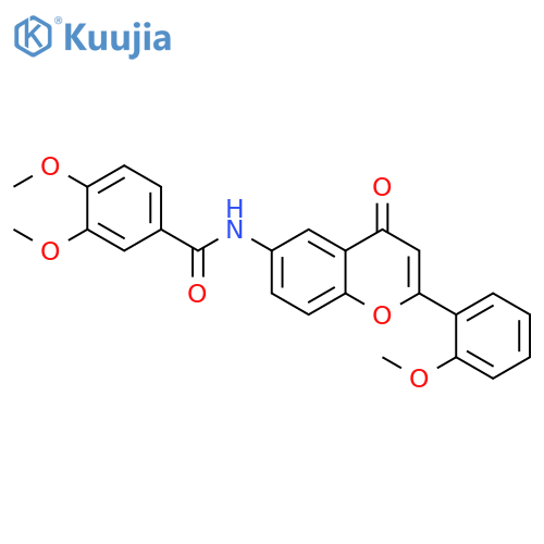 3,4-dimethoxy-N-2-(2-methoxyphenyl)-4-oxo-4H-chromen-6-ylbenzamide structure