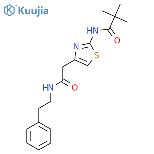 2,2-dimethyl-N-(4-{(2-phenylethyl)carbamoylmethyl}-1,3-thiazol-2-yl)propanamide structure