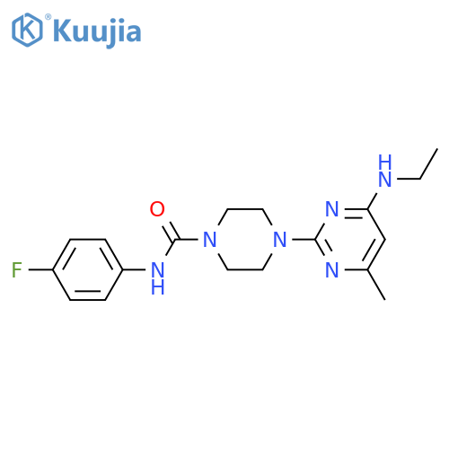 4-4-(ethylamino)-6-methylpyrimidin-2-yl-N-(4-fluorophenyl)piperazine-1-carboxamide structure