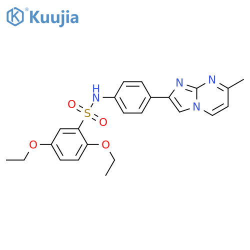 2,5-diethoxy-N-(4-{7-methylimidazo1,2-apyrimidin-2-yl}phenyl)benzene-1-sulfonamide structure