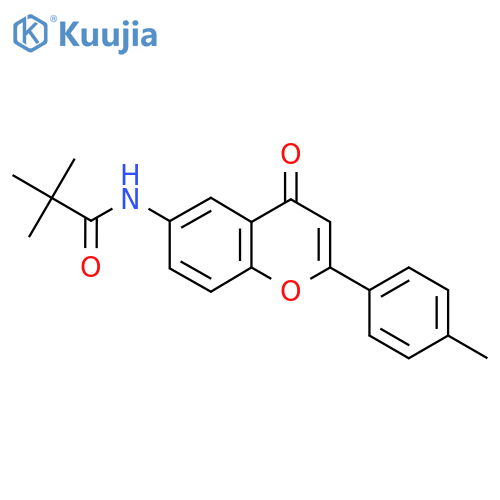 2,2-dimethyl-N-2-(4-methylphenyl)-4-oxo-4H-chromen-6-ylpropanamide structure