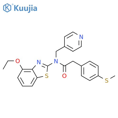 N-(4-ethoxy-1,3-benzothiazol-2-yl)-2-4-(methylsulfanyl)phenyl-N-(pyridin-4-yl)methylacetamide structure