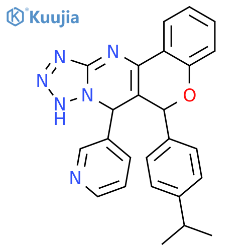 9-4-(propan-2-yl)phenyl-11-(pyridin-3-yl)-8-oxa-12,13,14,15,17-pentaazatetracyclo8.7.0.0^{2,7}.0^{12,16}heptadeca-1(10),2(7),3,5,13,15-hexaene structure