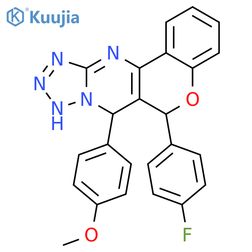 9-(4-fluorophenyl)-11-(4-methoxyphenyl)-8-oxa-12,13,14,15,17-pentaazatetracyclo8.7.0.0^{2,7}.0^{12,16}heptadeca-1(10),2(7),3,5,13,15-hexaene structure