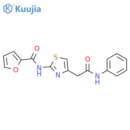 N-{4-(phenylcarbamoyl)methyl-1,3-thiazol-2-yl}furan-2-carboxamide structure