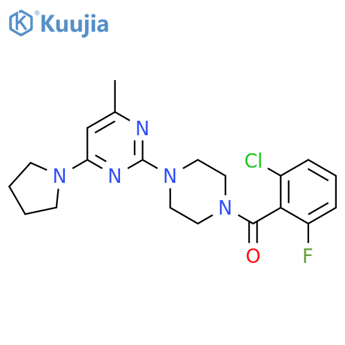 2-4-(2-chloro-6-fluorobenzoyl)piperazin-1-yl-4-methyl-6-(pyrrolidin-1-yl)pyrimidine structure