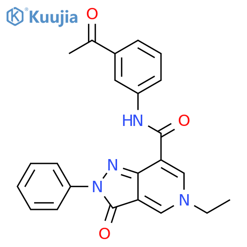 N-(3-acetylphenyl)-5-ethyl-3-oxo-2-phenyl-2H,3H,5H-pyrazolo4,3-cpyridine-7-carboxamide structure