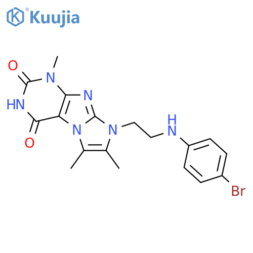 8-{2-(4-bromophenyl)aminoethyl}-1,6,7-trimethyl-1H,2H,3H,4H,8H-imidazo1,2-gpurine-2,4-dione structure