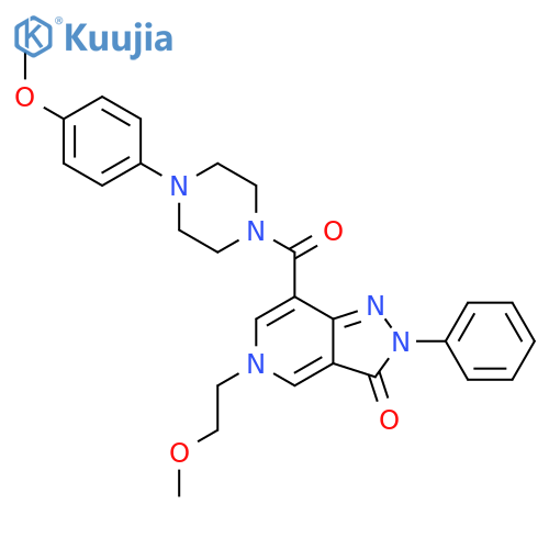 5-(2-methoxyethyl)-7-4-(4-methoxyphenyl)piperazine-1-carbonyl-2-phenyl-2H,3H,5H-pyrazolo4,3-cpyridin-3-one structure