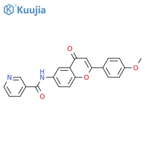 N-2-(4-methoxyphenyl)-4-oxo-4H-chromen-6-ylpyridine-3-carboxamide structure