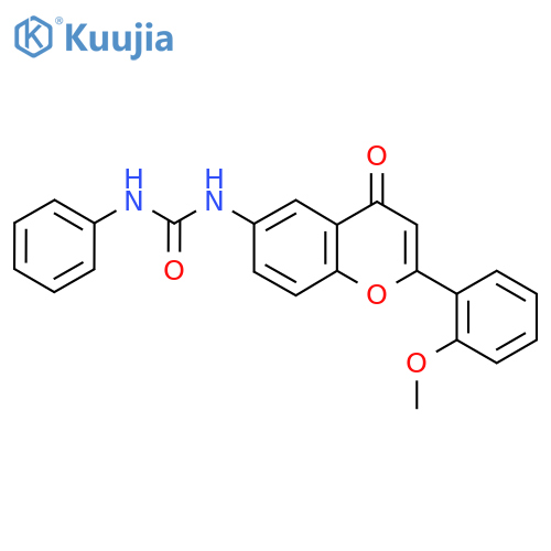 3-2-(2-methoxyphenyl)-4-oxo-4H-chromen-6-yl-1-phenylurea structure