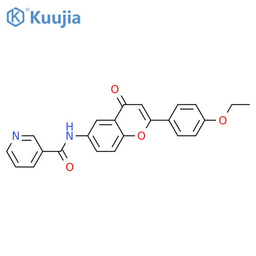 N-2-(4-ethoxyphenyl)-4-oxo-4H-chromen-6-ylpyridine-3-carboxamide structure