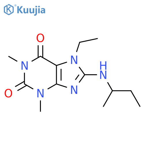 8-(butan-2-yl)amino-7-ethyl-1,3-dimethyl-2,3,6,7-tetrahydro-1H-purine-2,6-dione structure