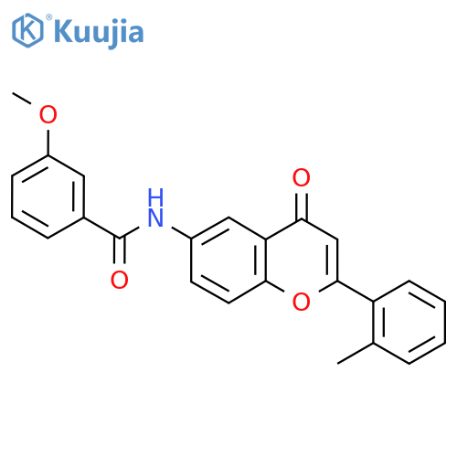 3-methoxy-N-2-(2-methylphenyl)-4-oxo-4H-chromen-6-ylbenzamide structure