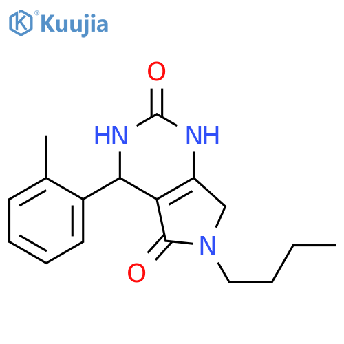 6-butyl-4-(2-methylphenyl)-1H,2H,3H,4H,5H,6H,7H-pyrrolo3,4-dpyrimidine-2,5-dione structure