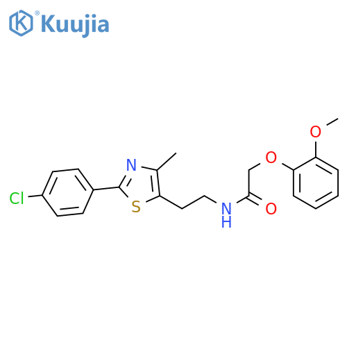 N-{2-2-(4-chlorophenyl)-4-methyl-1,3-thiazol-5-ylethyl}-2-(2-methoxyphenoxy)acetamide structure