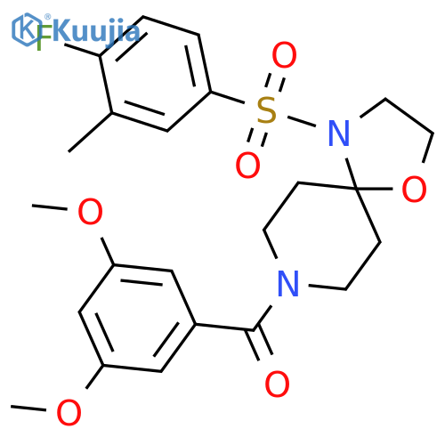 8-(3,5-dimethoxybenzoyl)-4-(4-fluoro-3-methylbenzenesulfonyl)-1-oxa-4,8-diazaspiro4.5decane structure