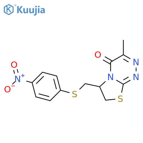 3-methyl-6-{(4-nitrophenyl)sulfanylmethyl}-4H,6H,7H-1,3thiazolo2,3-c1,2,4triazin-4-one structure